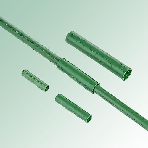 Leadigol 24PCS Plant Support Stakes Connectors, Garden Stake Straight Connectors, Plastic Garden Stake Connecting Pipe, Green Heavy Duty Plant Support Stake Connectors