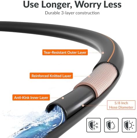 Giraffe Tools Garden Hose 5/8", 10ft Short Leader Hose