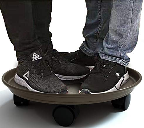 Plant Caddy with Wheels 14 Inch - 4 Pack Plant Caddy on Wheels Heavy Duty,Plant Stand with Wheels,Plant Dolly Plant Tray with Wheels Planter Caddies Indoor/Outdoor, Brown
