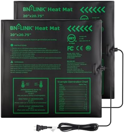 BN-LINK 20" x 20.75" Seedling Heat Mats for Seed Starting Plant Germination