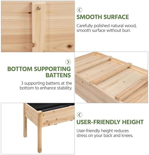 Yaheetech Raised Garden Bed 1Pcs Elevated Wood Planter Box Outdoor, Wood