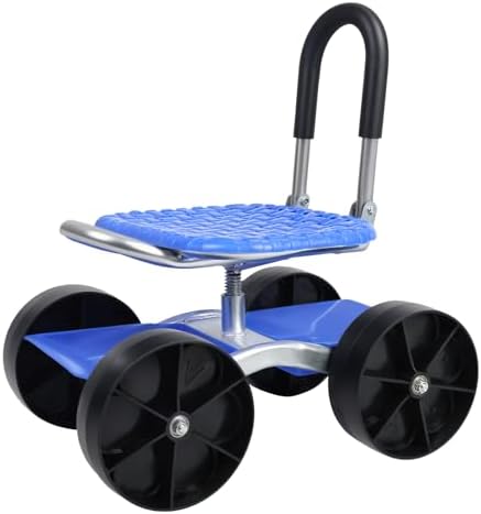 Garden Cart Rolling Workseat with Wheels,Rolling Garden Stool