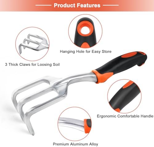 Garden Tool Set, 2 Pack Gardening Tools Set Garden Shovel and Hand Rake