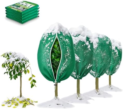 Plant Frost Cover 31.5x23.6" 4Pk Zipper Green