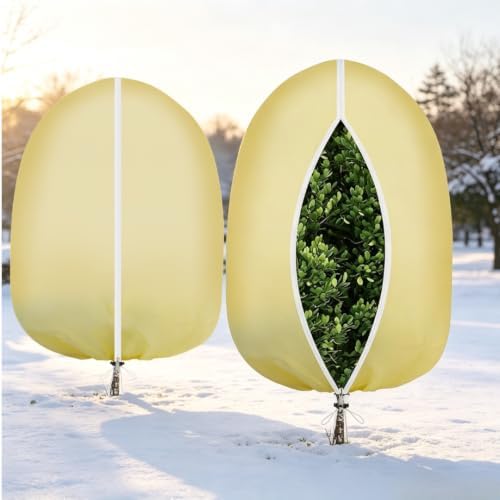 2 Pack 8x8ft Large Plant Covers Freeze Protection, 2.4oz/yd² Frost Cloths