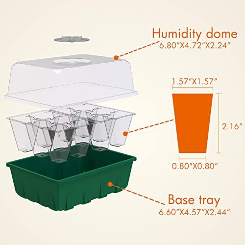 Gardzen 10 Pack Seed Starter Trays with Dome and Green Base 120 Cell