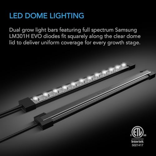 AC Infinity Heavy-Duty Humidity Dome with Full Spectrum LED Grow Light Bars