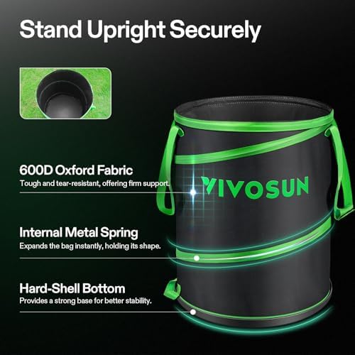 VIVOSUN 30-Gallon Collapsible Garden Bag, Yard Waste Containers