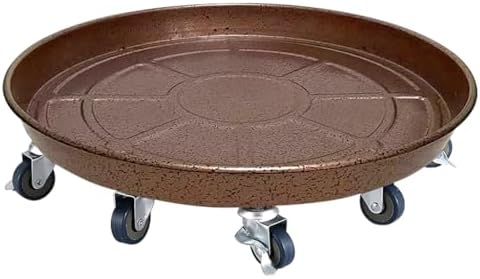 Rolling Plant Caddy Dolly with Wheels, 18" Heavy Duty Plant Stand on Casters for Planters, Wheeled Plant Roller Base for Indoor Outdoor Flower Pot, Bronze, 1 Pack