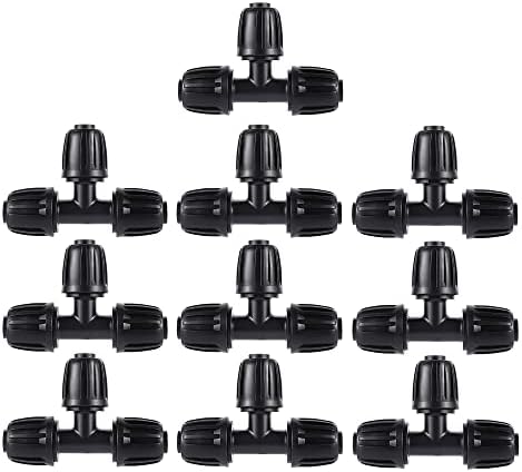 10 Pack 1/2 inch Irrigation Fittings Tee Connectors Anti-Drip