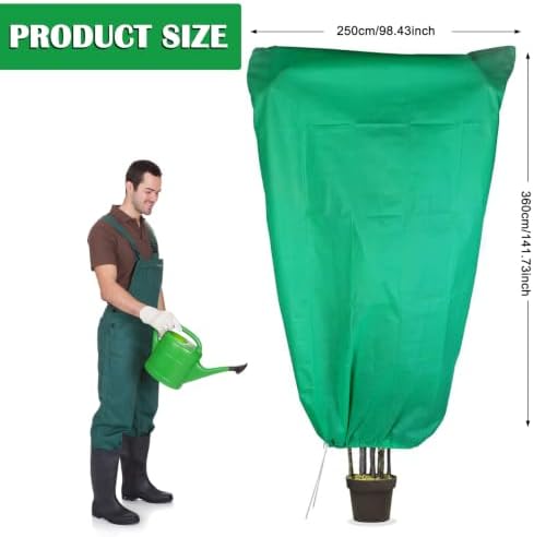 Plant Covers Freeze Protection, 98in*141in Winter Frost Cloths 2.8oz/yd² with Zipper and Drawstring, Garden Cover Protective Blankets for Outdoor Plants Fruit Palm Olive Trees (Green, 1pc)