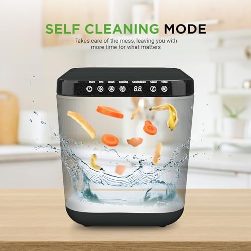 NutriChef Electric Kitchen Composter | 3 Quart Food Recycler | Food Waste Compost Bin for Countertop | 1 Button to Compost, Easy to Clean Composter Bucket | Low Noise, Odorless & Auto Clean | Grey