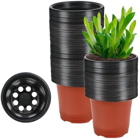 110 Pcs 3.5 Inches Plastic Plant Pots, Nursery Pots for Seedlings