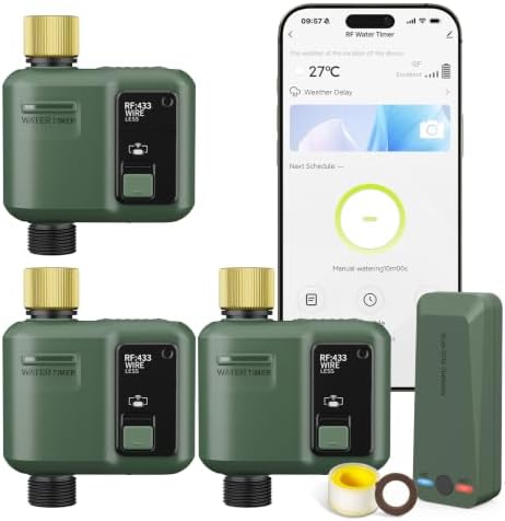 WiFi Water Timer for Garden Hose, 3 Pc Smart Sprinkler Controller