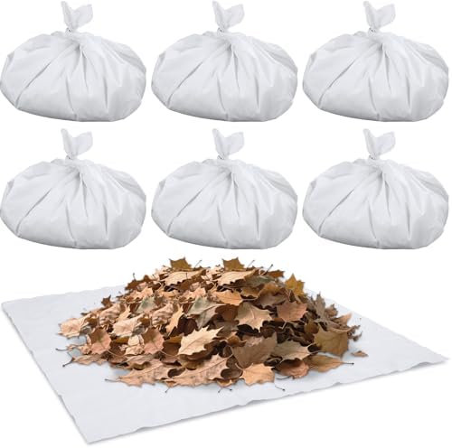 6 Pack Leaf Tarp 6.67 x 6.67 ft Plastic Poly Sheets for Landscape Garden Heavy Duty Landscaping and Garden Leaf Sheet Reusable Poly Sheets for Trimming Lawn Debris Landscape Pruning Yard Hauler