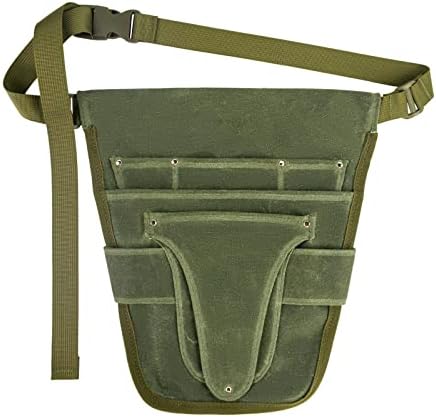 Handy Garden Tool Belt, with Multiple Pocket Heavy Duty Small Tool Belt Pouch Outdoor Gardening Tools Waist Belt for Women & Men Gardeners (Green)