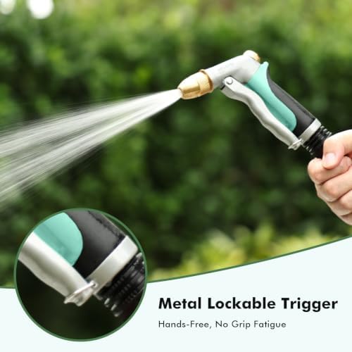 RESTMO Metal Water Hose Nozzle, High Pressure Garden Sprayer, Cyan