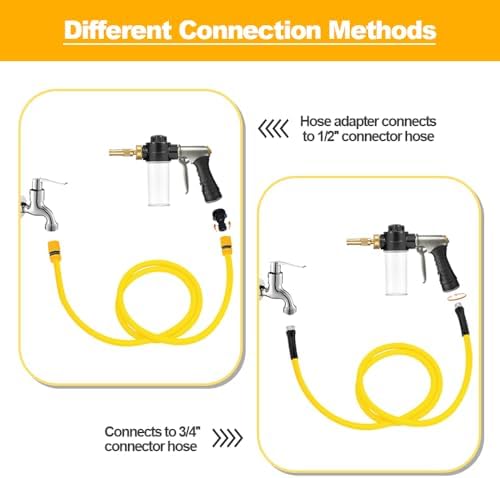 Garden Hose Nozzle with Soap Dispenser,High Pressure Metal Foam Sprayer