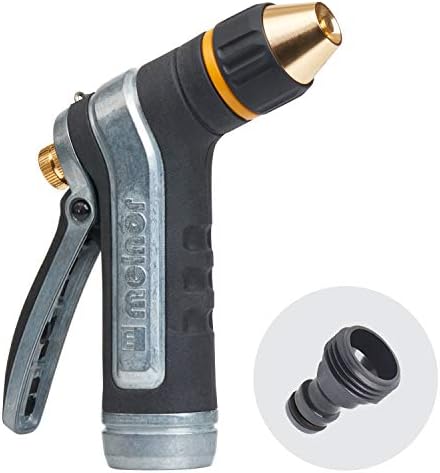 Melnor 65019-AMZ XT Metal Nozzle with QuickConnect Product Adapter Set, Adjustable Tip, Heavyweight Rear Trigger