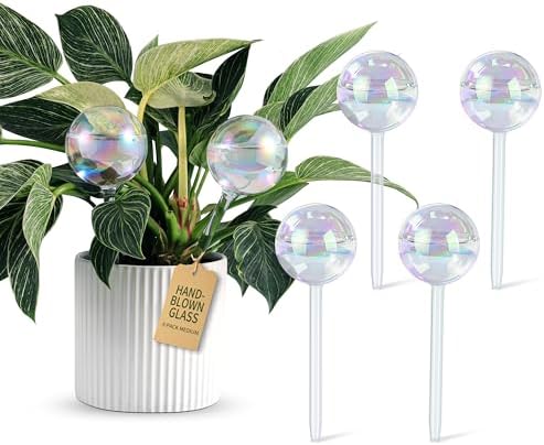 Rainbow Plant Watering Globes, Extra-Thick Glass, 6 Pack