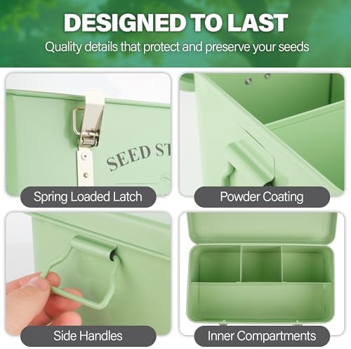 Seed Storage Box Organiser - Seed Tin with Over 200 Accessories