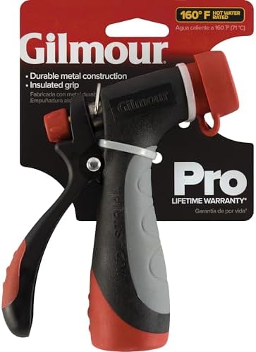 Gilmour Pro Heavy Duty Rear Control Garden Hose Nozzle with Insulated Grip