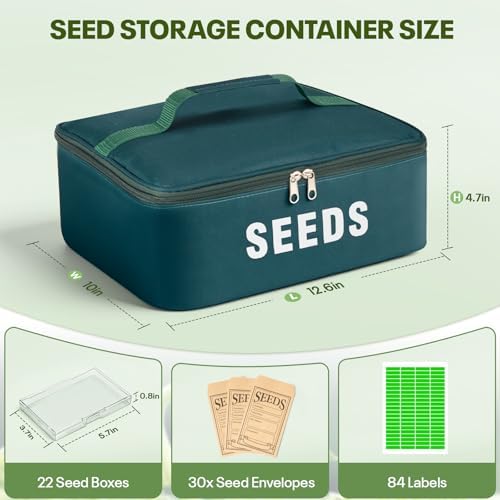 22 Slots Seed Storage Organizer Box, Green