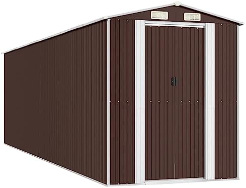 Gecheer Large Garden Shed, Galvanized Steel Outdoor Storage Shed with Ventilated Design, Ample Storage Space for Backyard, Patio, and Pool Equipment