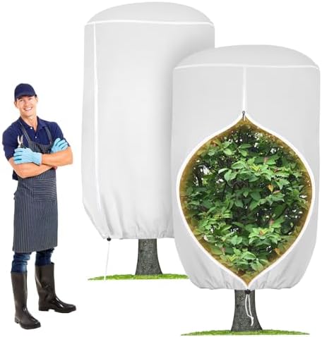 2 Pack Rounded Top Plant Covers Freeze Protection, 47"X72" Winter, White