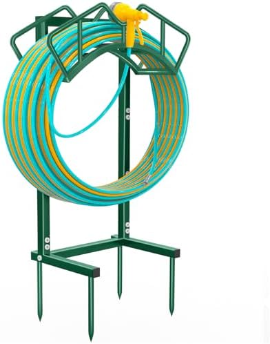 Super Stable Garden Hose Holder, Water Hose Reel holds 160ft, Green