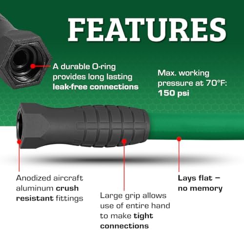 Flexzilla Colors SwivelGrip Garden Hose 5/8 in. x 75 ft., Lightweight All-Weather Water Hose, Durable and Flexible, Leak-Free Connections, Forest Green