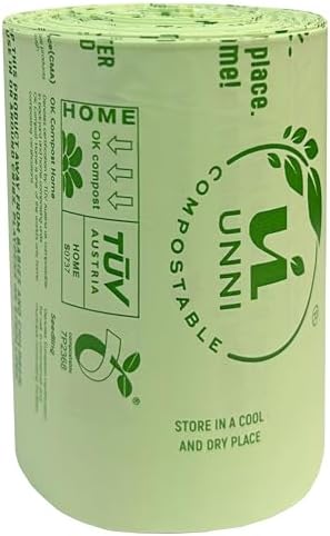 UNNI 50-55 Gallon Compostable Bags, 10 Count, 208 L, Extra Thick 1.38 Mil