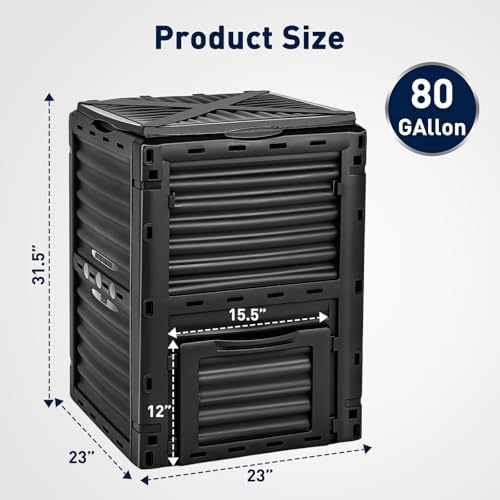 Outdoor Garden Compost Bin, 80 Gallon