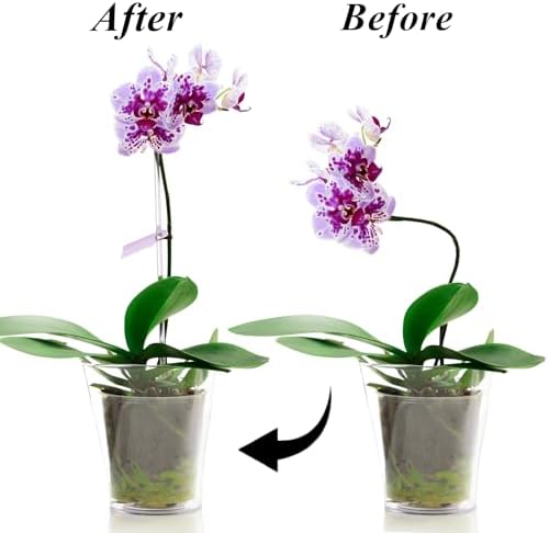 Tebery 50 Pcs 17.3 Inch Acrylic Plant Stakes, Clear Garden Orchid Sticks Rods for DIY Projects, Sturdy Potted Plant Support Stakes Holder for Single Stem Flowers, Indoor and Outdoor Plants