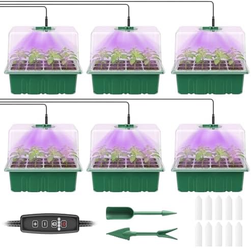 Pawfly 6 Pack Seed Starter Kit, 72 Cells, Seed Starter Trays