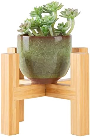 Modern Mini Plant Stand, Wood Flower Pot Holder, Up to 3.5" Diameter Planter, Display Potted Rack, Prevent The Floor Wet, Not Include Ceramic Planter Pot