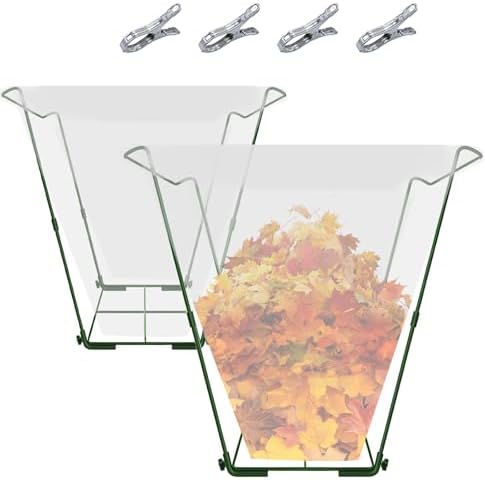 2 Pack Heavy Duty Metal Trash Bag Holder Stand for Yard