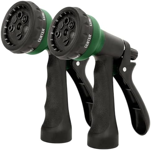 Hose Nozzle 2PK, Garden Hose Nozzle with 7 Adjustable Watering Patterns, ABS Hose Nozzle Sprayer, Non-Slip Water Spray Nozzle for Watering Plants & Lawns, Cleaning, Washing Pets & Cars