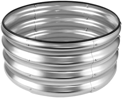 Raised Garden Bed,Galvanized Raised 2×2×1ft Planter Boxes Outdoor with Easy Assembly, Round Garden Bed for Vegetables, Fruits, Flowers
