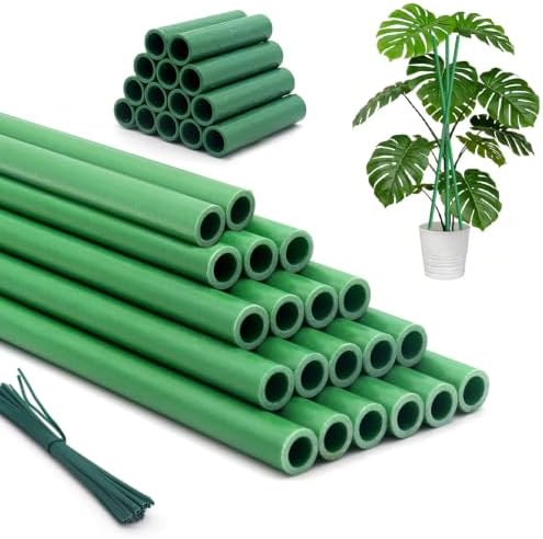 Garden Stakes 17Inch 20Pcs HOUNANG Adjustable Length Plant Support Stakes