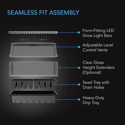AC Infinity Heavy-Duty Humidity Dome with Full Spectrum LED Grow Light Bars