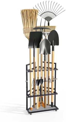 VEVOR Garden Tool Organizer for Corner, 17 Slots, Metal Garage Storage Rack