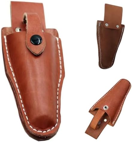 Pruning Scissors Holster Belt Pouch Genuine Leather Duty Gardening Scissors Holster Belt Clips Holder Case for Pruning Snips Garden Scissor Bypass Hand Pruner Gardening Shears Clippers Pliers