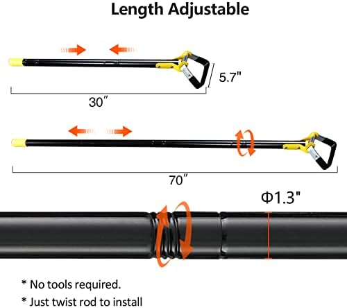 DonSail Hoe Garden Tool - Scuffle Garden Hoes for Weeding Gardening Long Handle Heavy Duty - Adjustable Weeding Loop Stirrup Hoe 30-70 Inch Black