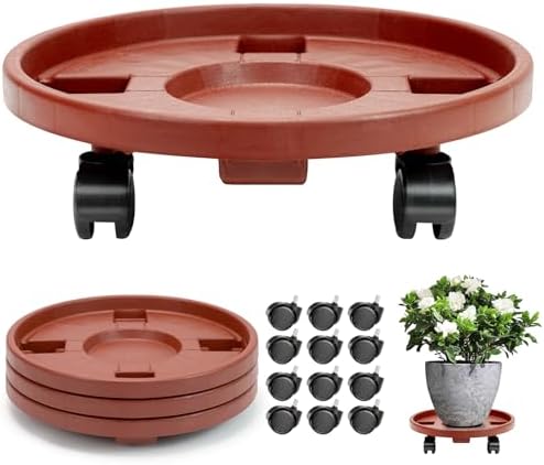 Plant Caddy with Wheels, 13 inch Rolling Plant Stands, 3 Pack