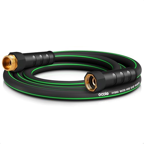 Heavy Duty Garden Hose 6ft, NON-EXPANDABLE Flexible Water Hose, Kink Resistant Lightweight Hybrid Hose, Leakproof Hose Male to Female Fittings