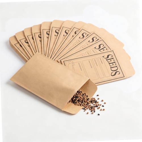 Seed Envelopes 120 Pcs 4.7 x 3.1 Inch Resealable Seed Packets with Clear Window Seed Storage Organizer for Vegetable Flower Seeds Saving