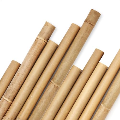 Bamboo Stakes 8 Feet, 1in Dia. Garden Stakes,10 Pack Bamboo Poles