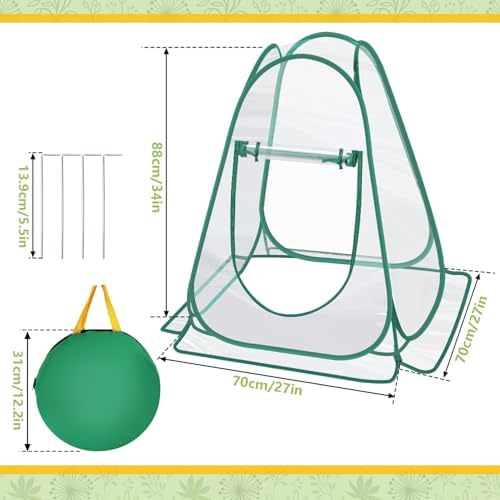 Pop Up Greenhouse Cover, Mini Greenhouse PVC Gardening Plant 3-Pack, Portable Small Green House for Indoor Outdoor, Sunshine Room Backyard Flow
