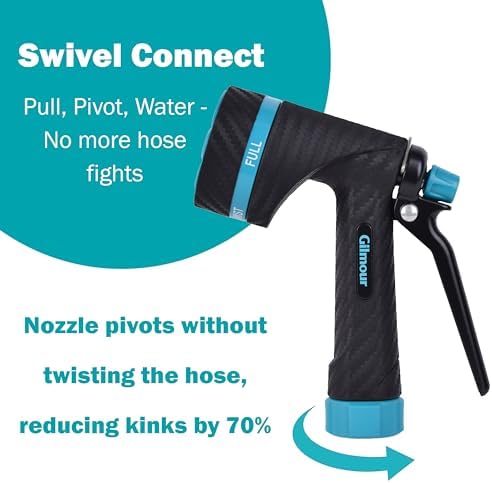 Gilmour Heavy Duty Rear Control Garden Hose Nozzle with Swivel Connect